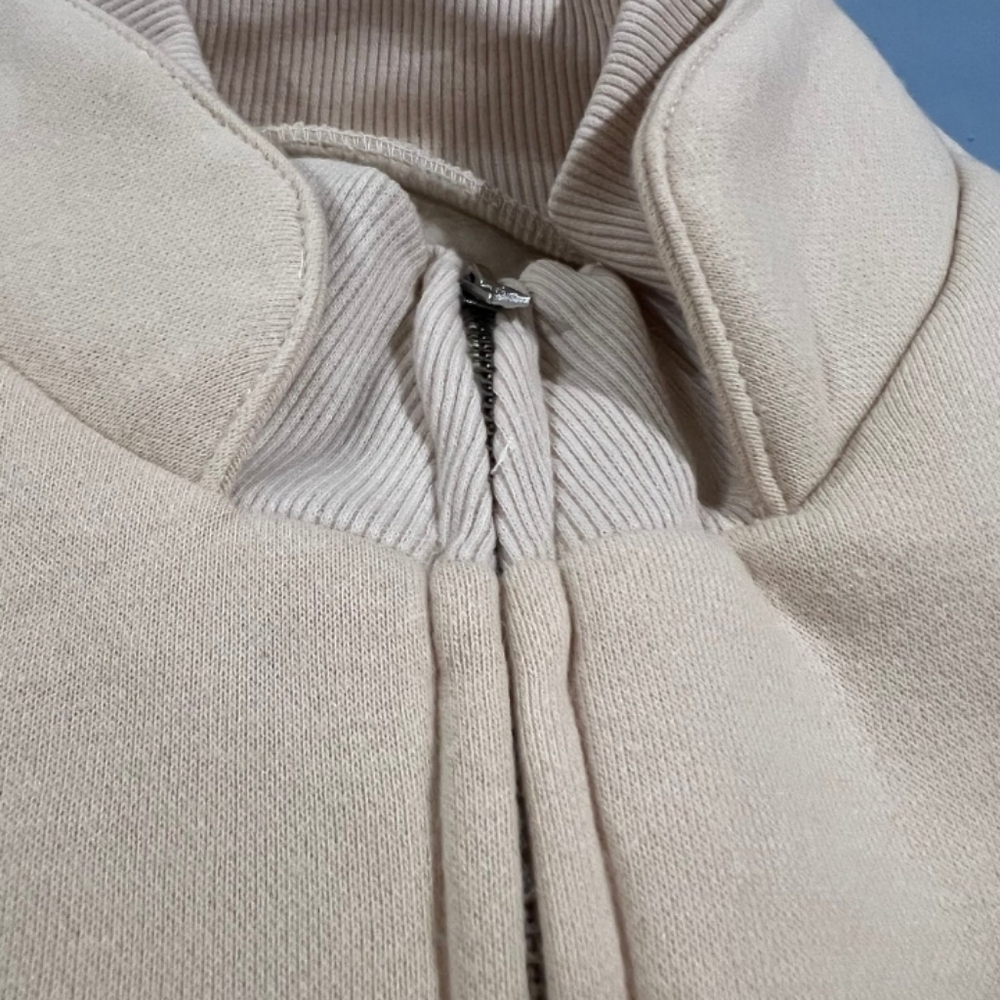 Nwot Apricot Mock Neck 1/2 Zip Oversized Fleece Sweatshirt S/M - Picture 2 of 9